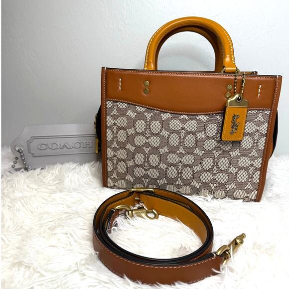 COACH Rogue 25 2022 Signature Jacquard Satchel - Picture 1 of 16